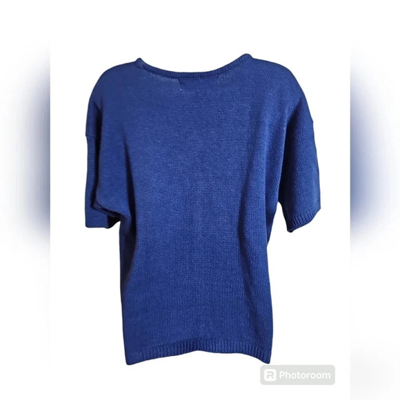 Gladys Bagley Womens Blue Patriotic Bear Sweater Size L 90s Vintage Americana - Picture 3 of 6